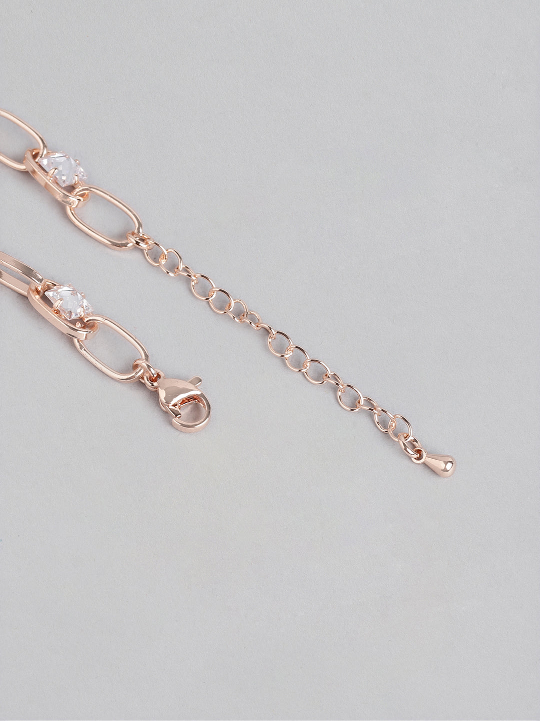 Blueberry gold plated inter lock stone chain bracelet