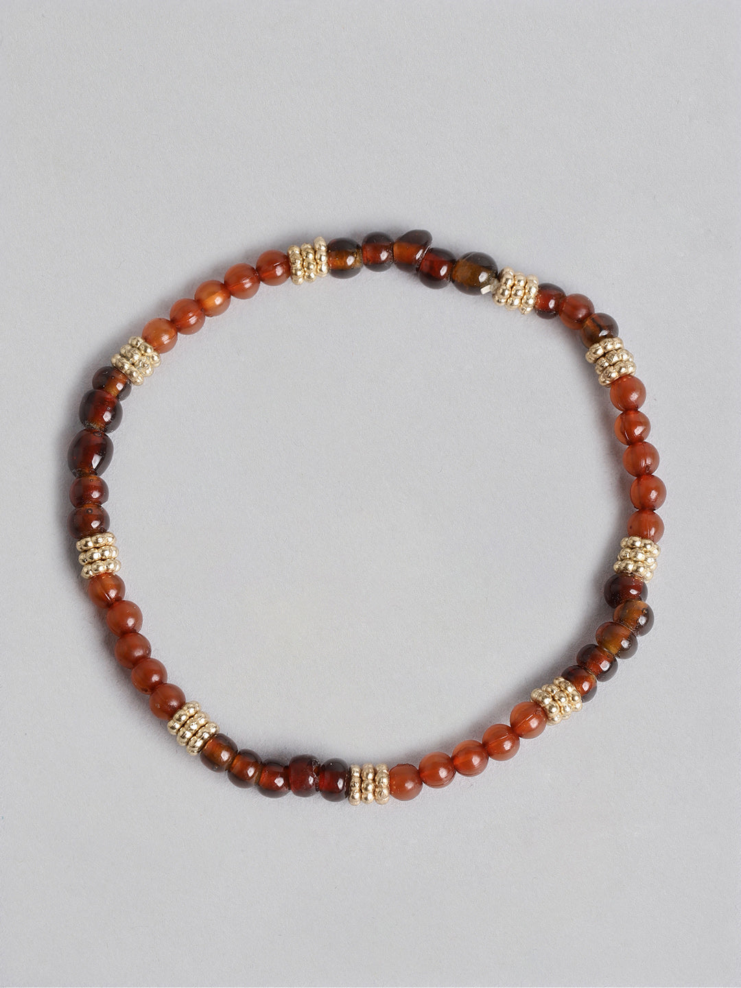 Blueberry set of 7 gold and brown beaded bracelet