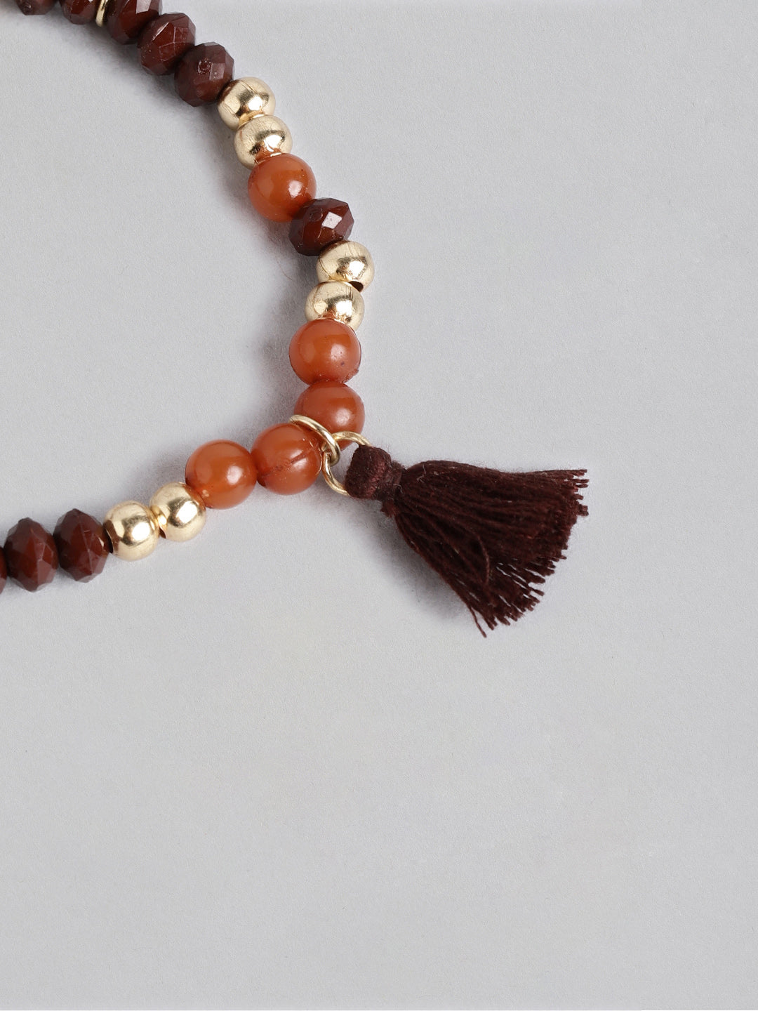 Blueberry set of 7 gold and brown beaded bracelet