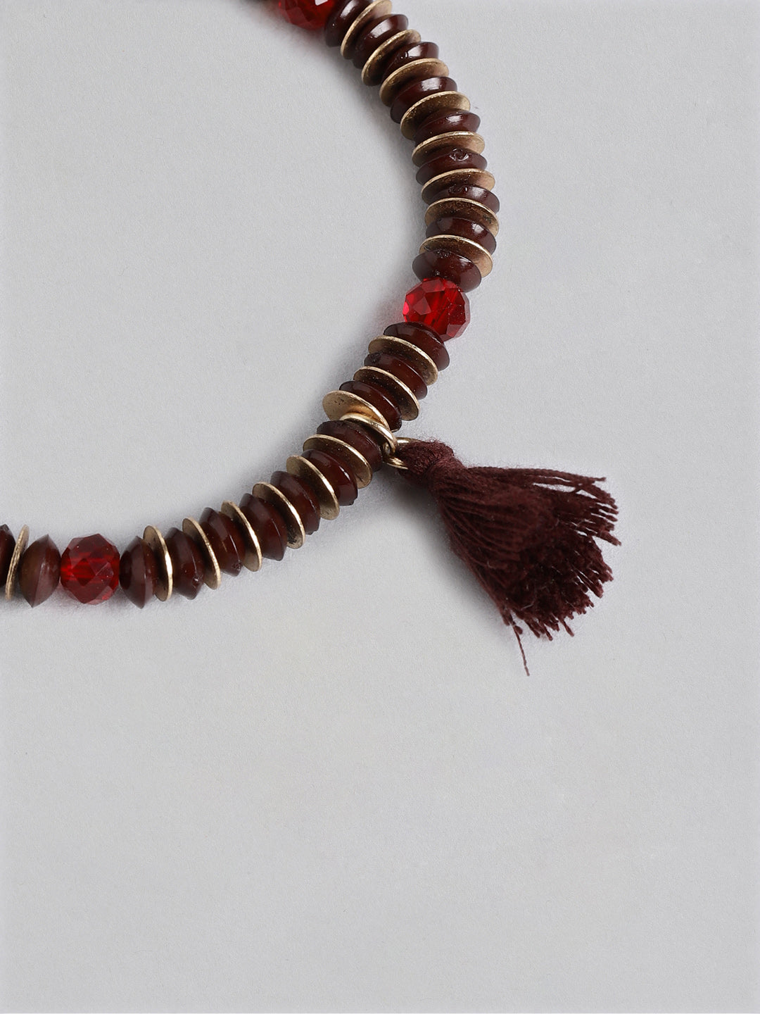 Blueberry set of 7 gold and brown beaded bracelet