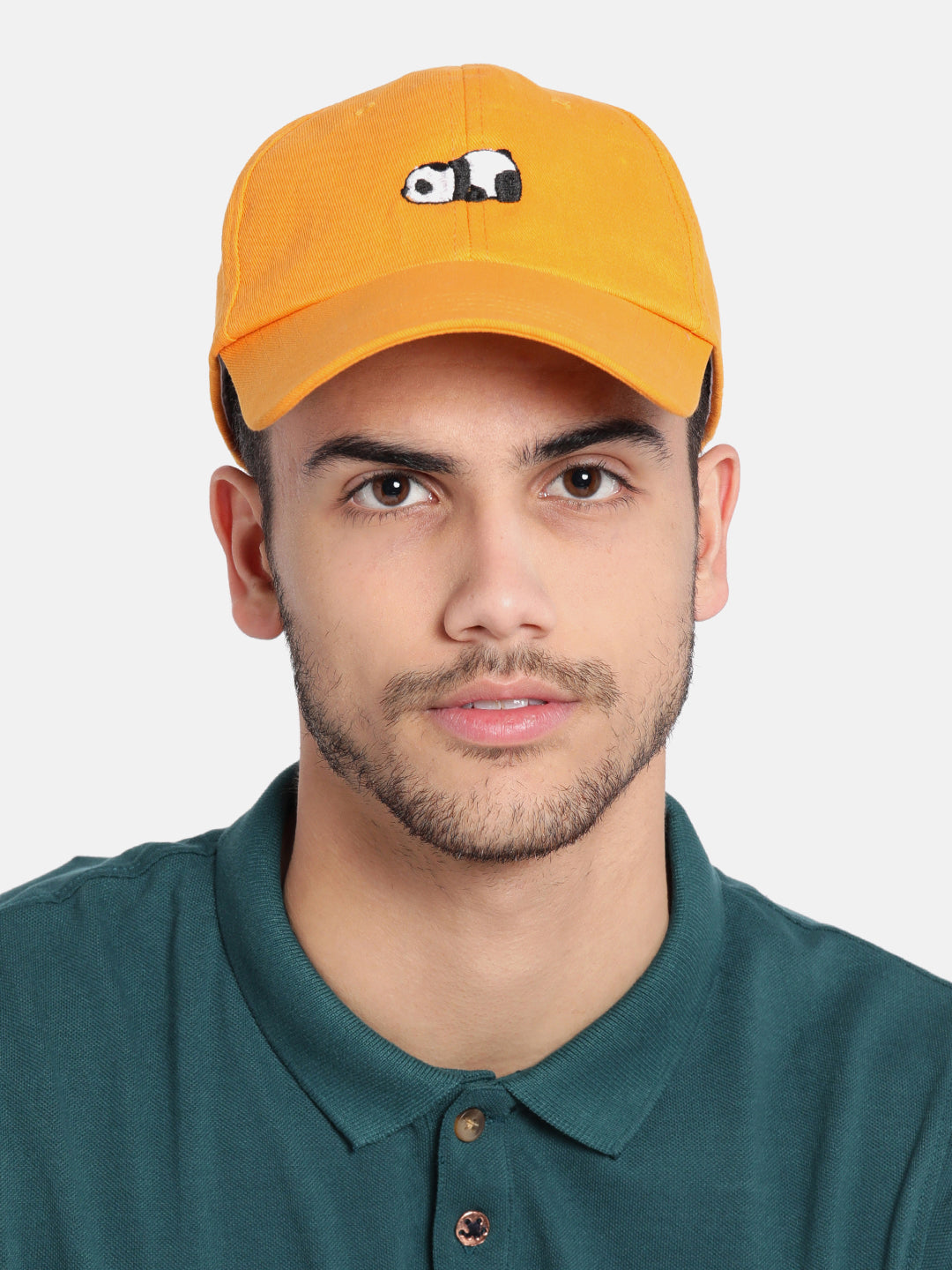 Yellow Embroidered Logo Baseball Cap|258378518