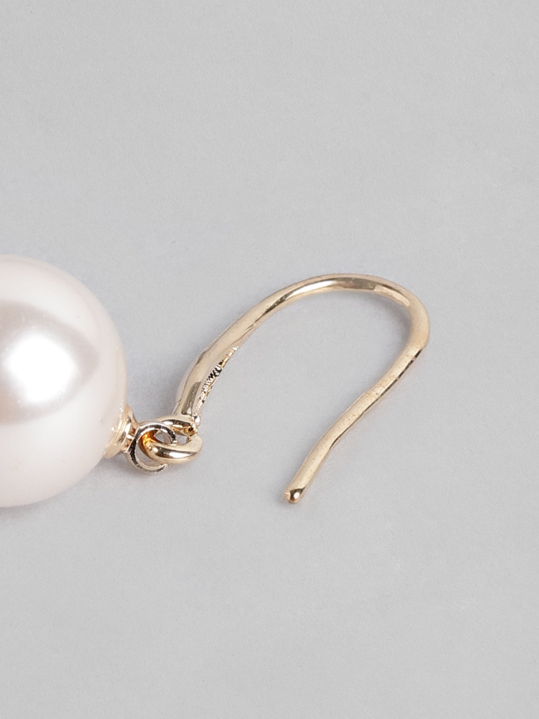 Blueberry gold plated pearl detailing drop earring
