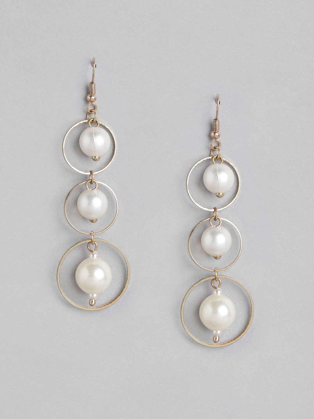 Blueberry gold plated pearl detailing drop earring