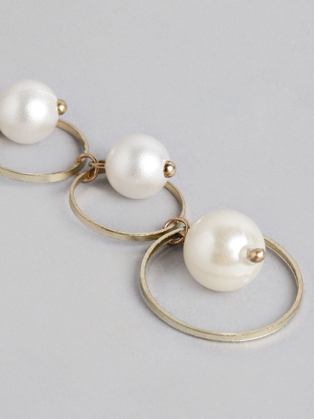 Blueberry gold plated pearl detailing drop earring