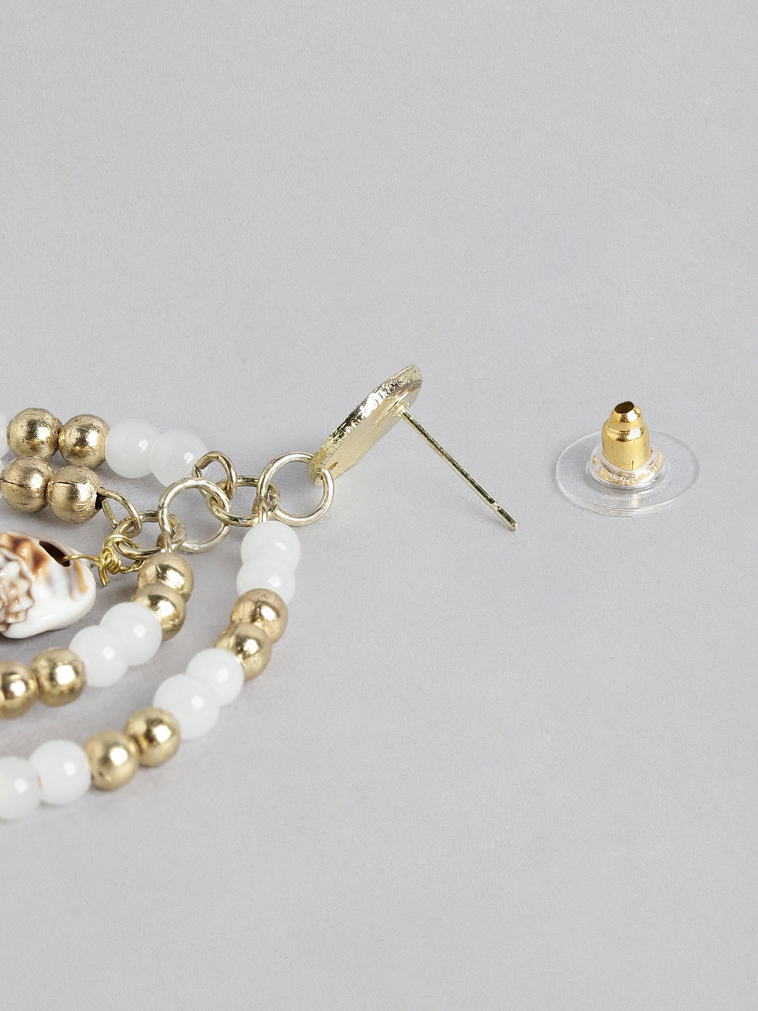 Blueberry shell and beaded multi drop earring