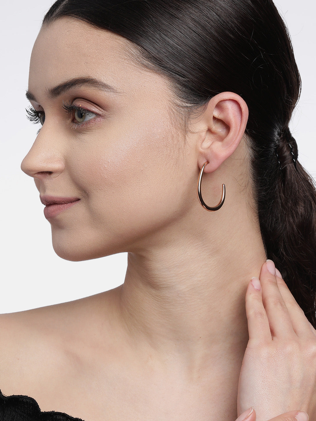 Blueberry Gold plated hoop earring