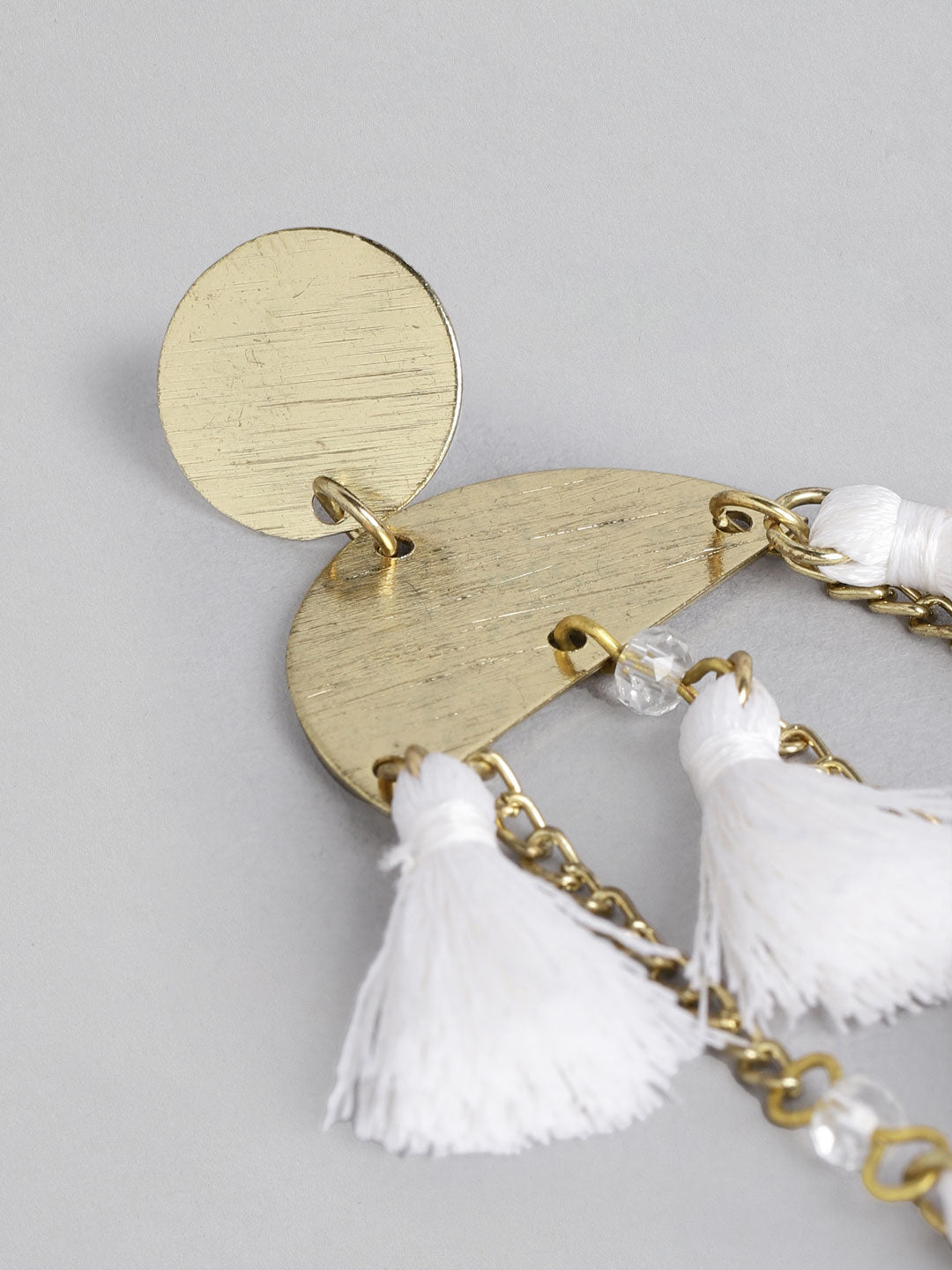 Blueberry White tassel detailing drop earring