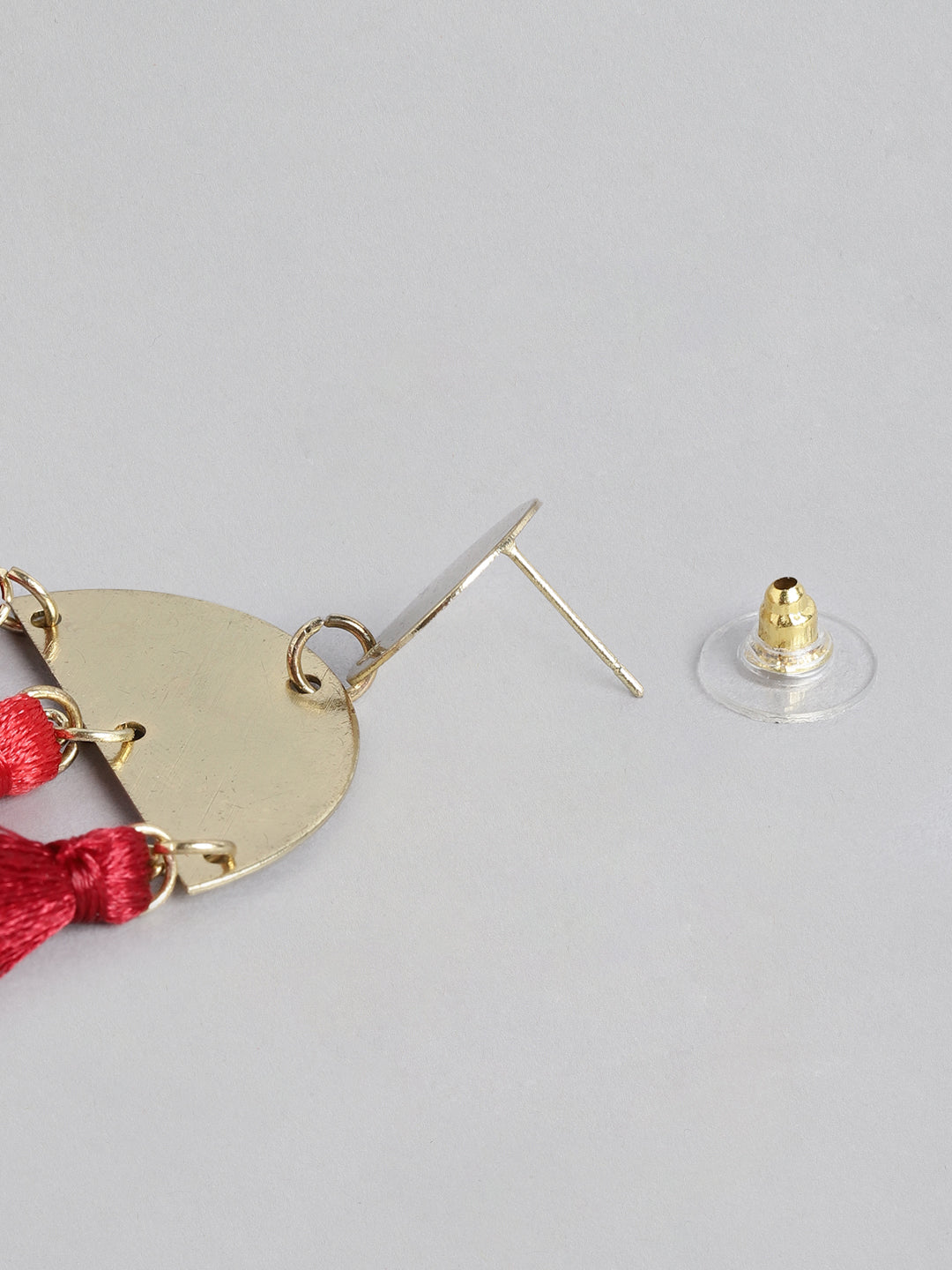 Blueberry Red tassel detailing drop earring