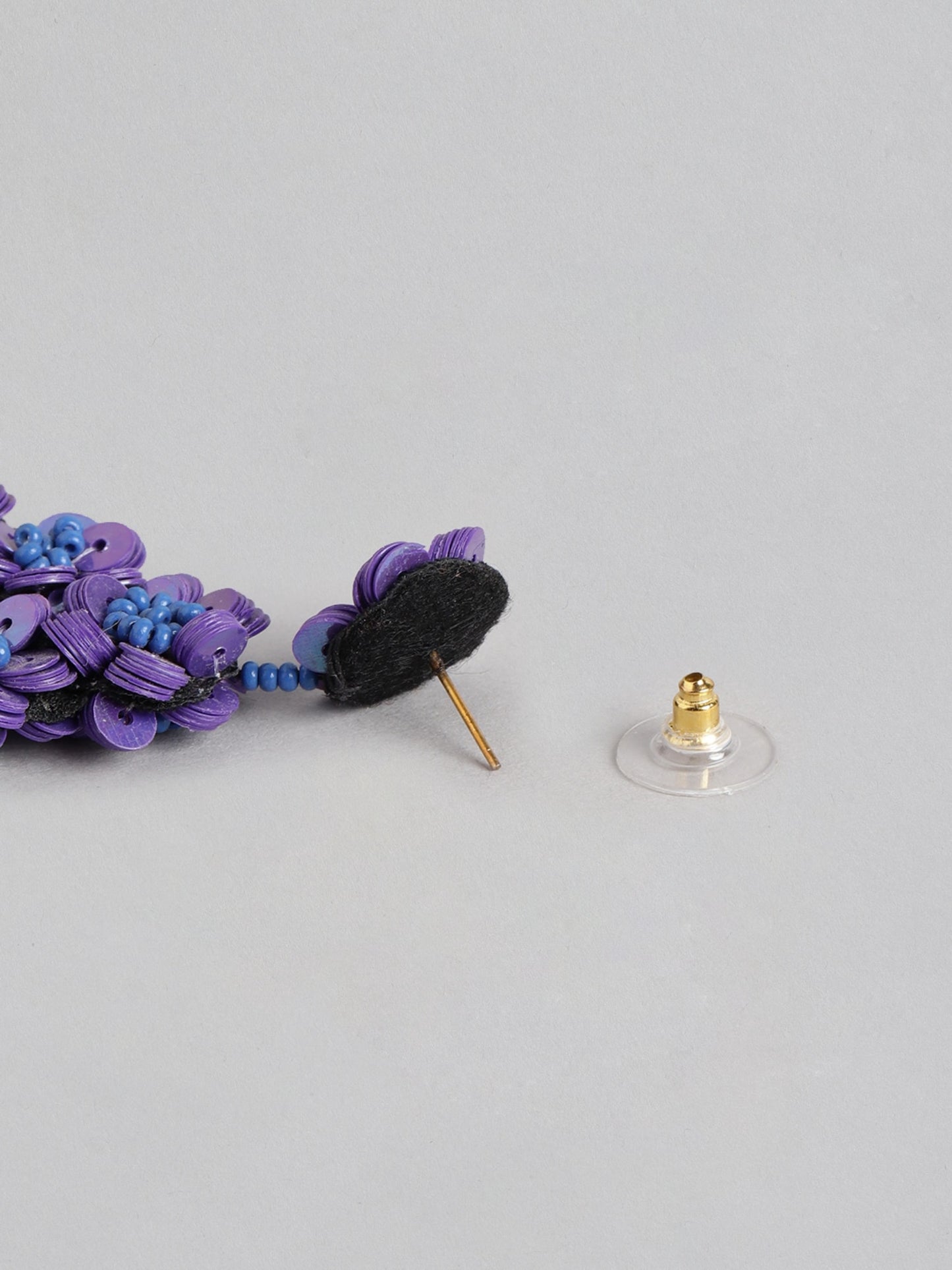 Blueberry purple squence embellished drop earring