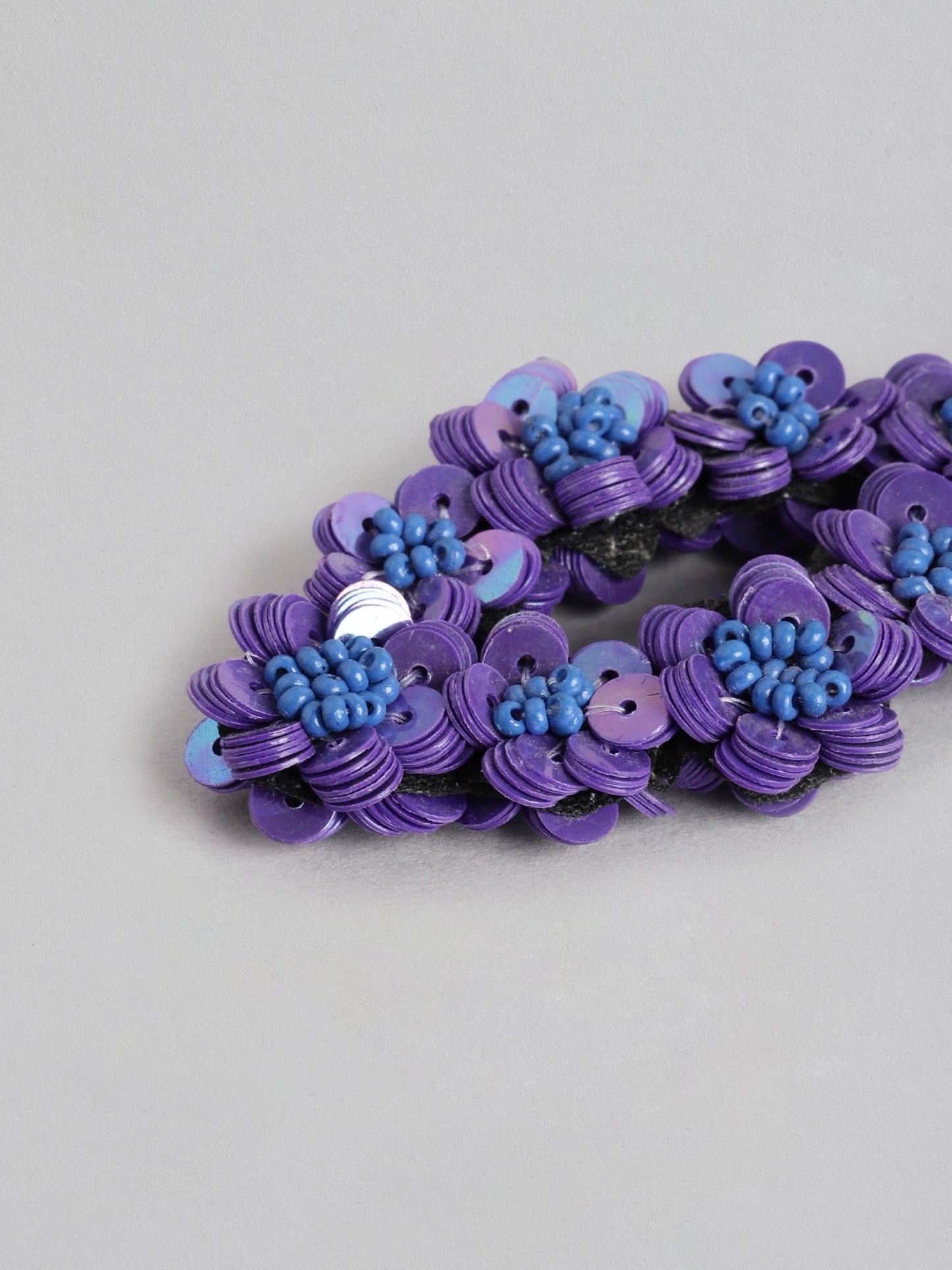 Blueberry purple squence embellished drop earring
