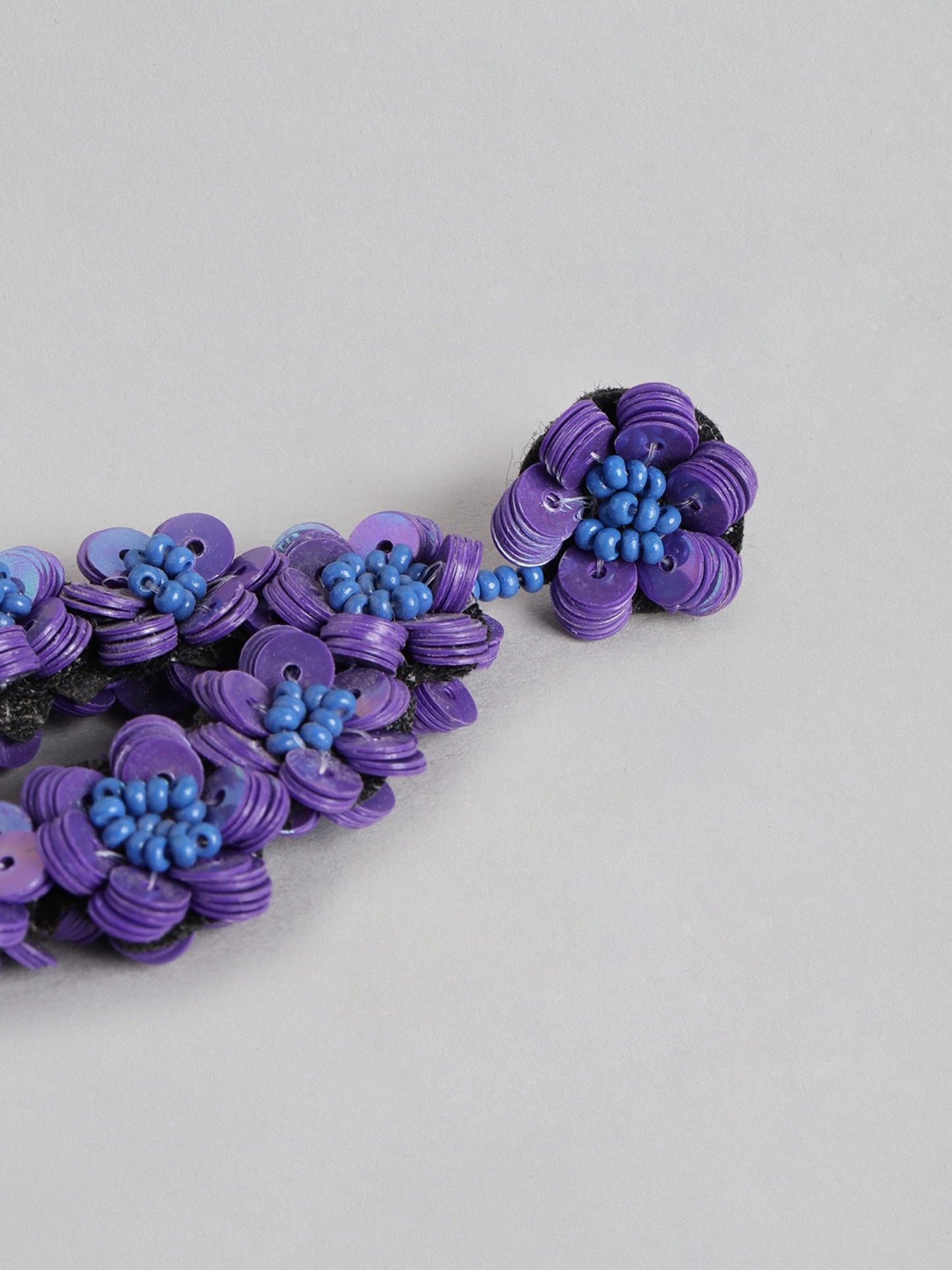Blueberry purple squence embellished drop earring