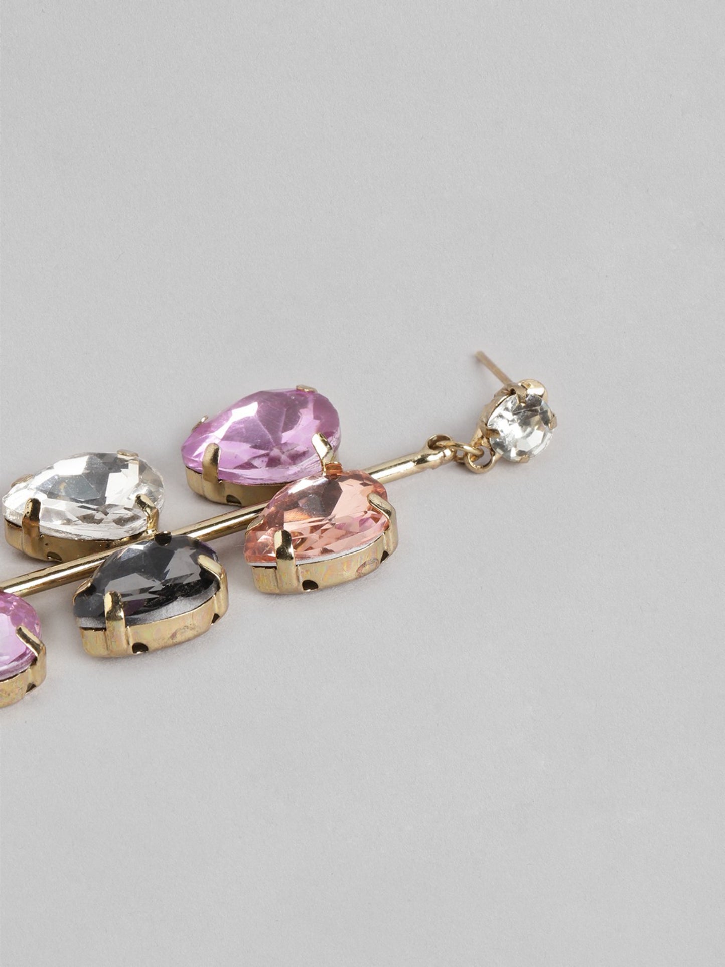 Blueberry Multi color stone embellished drop earring