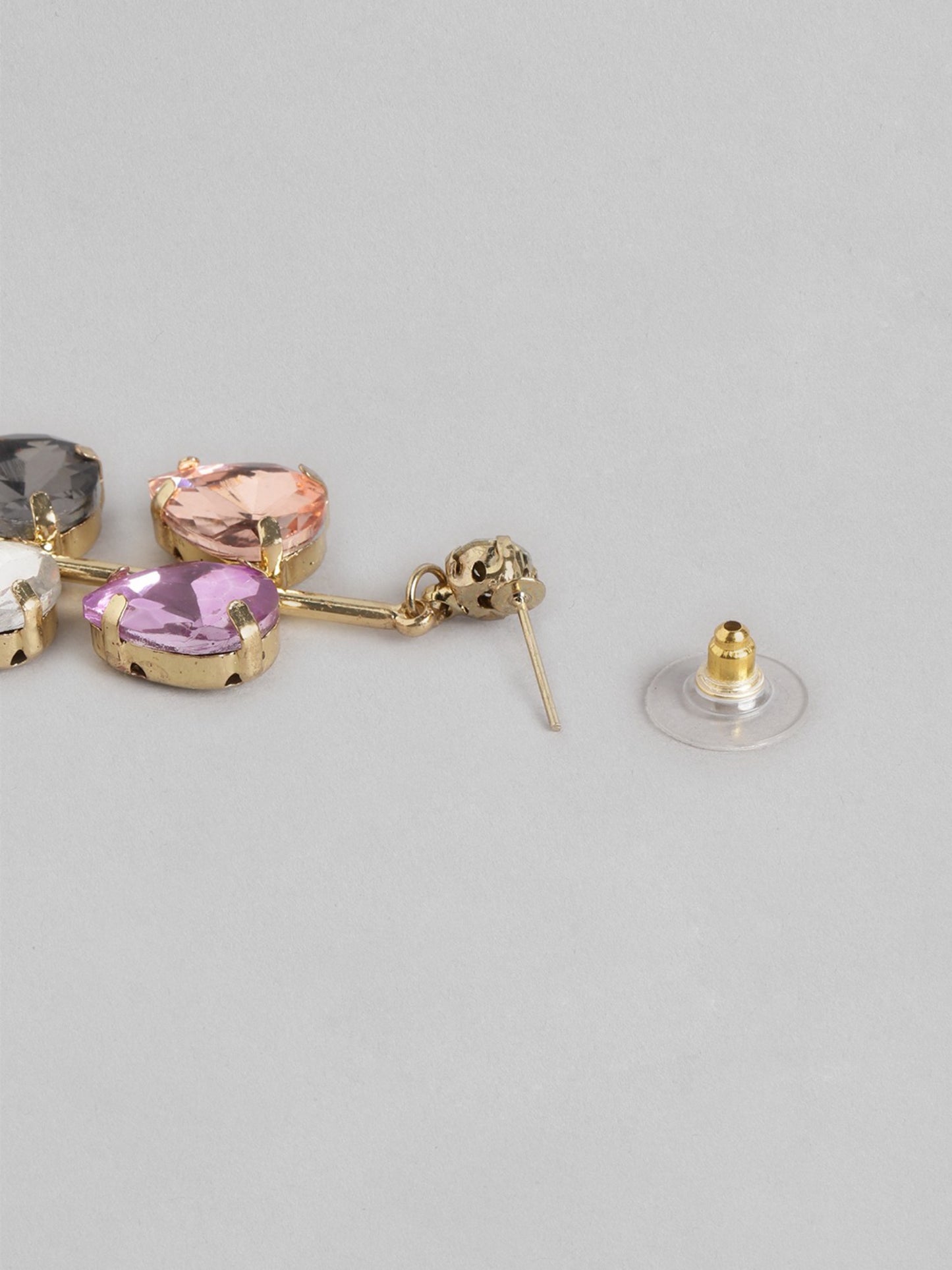 Blueberry Multi color stone embellished drop earring