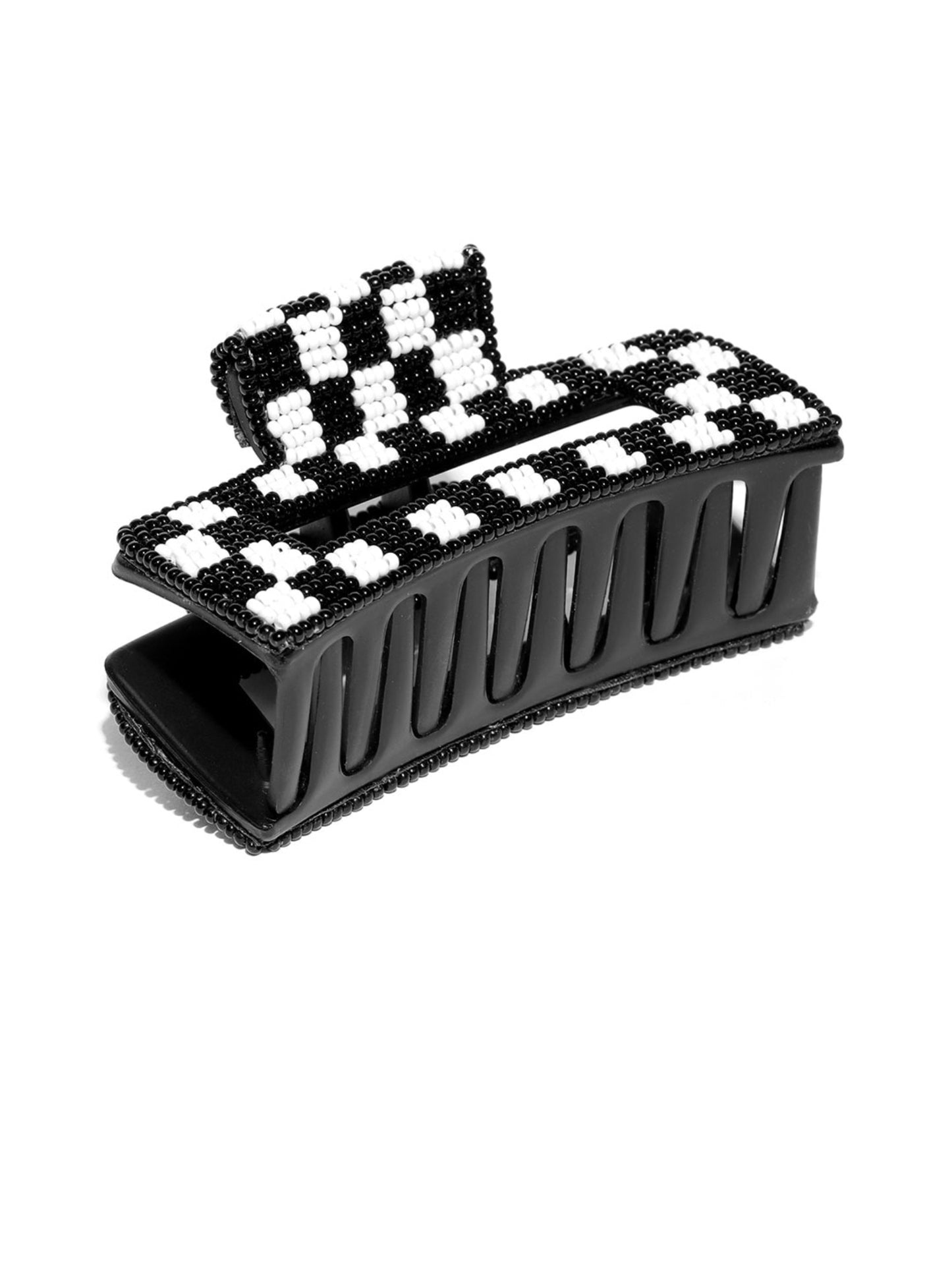 Blueberry Black and White bead embellished hair clutches