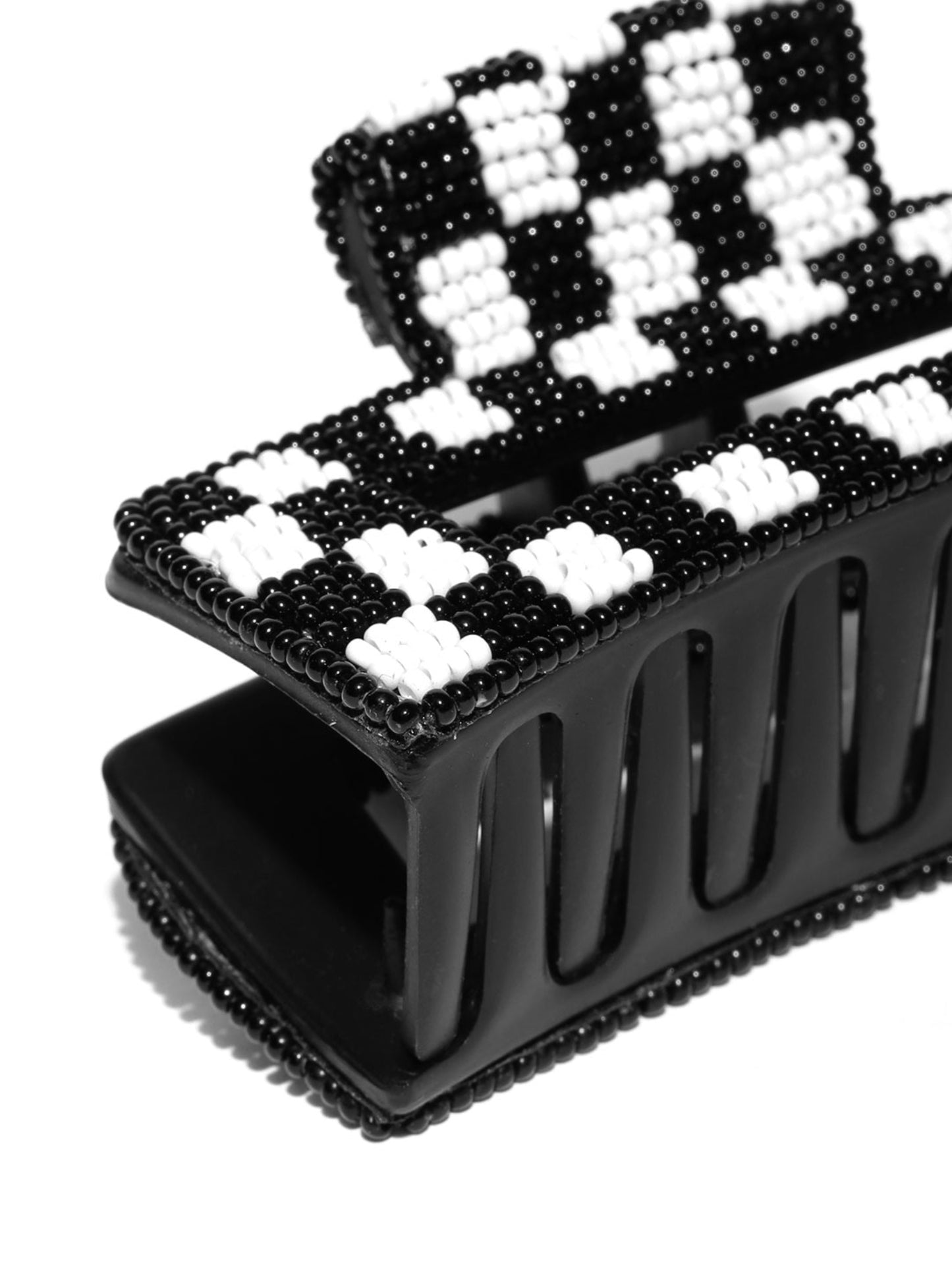 Blueberry Black and White bead embellished hair clutches