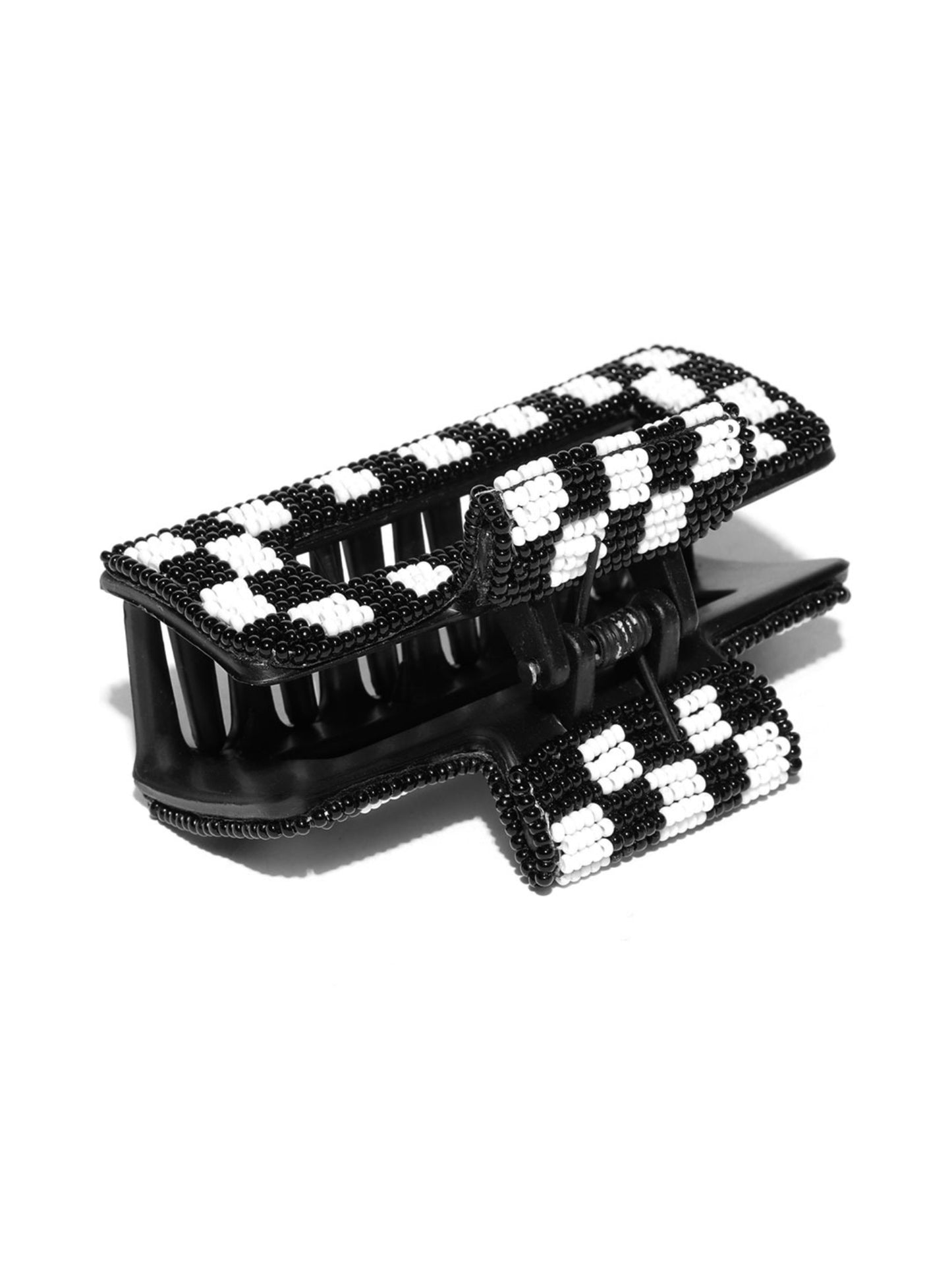 Blueberry Black and White bead embellished hair clutches