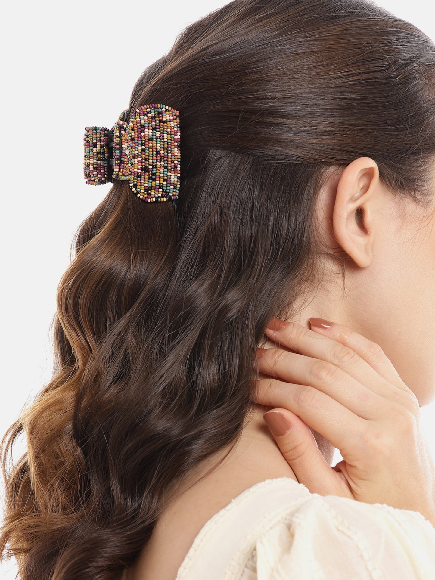 Blueberry Multi bead embellished hair clutches