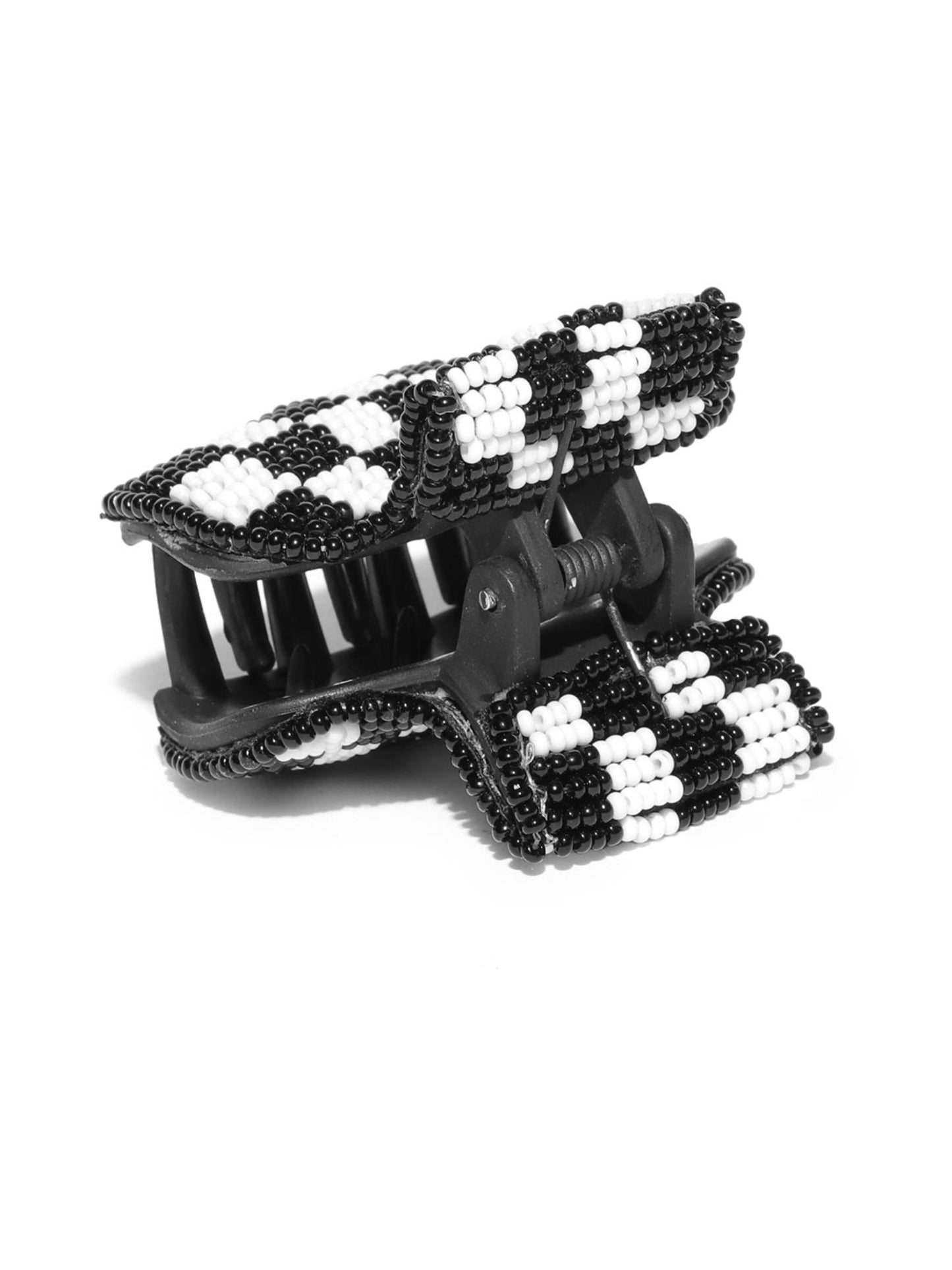Blueberry Black and White bead embellished hair clutches