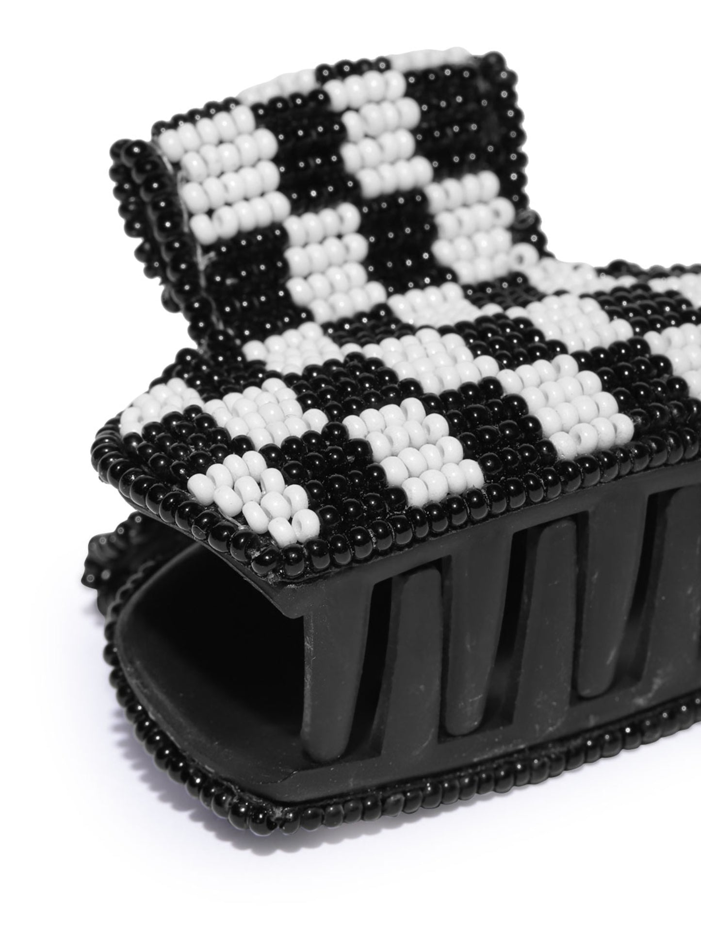 Blueberry Black and White bead embellished hair clutches