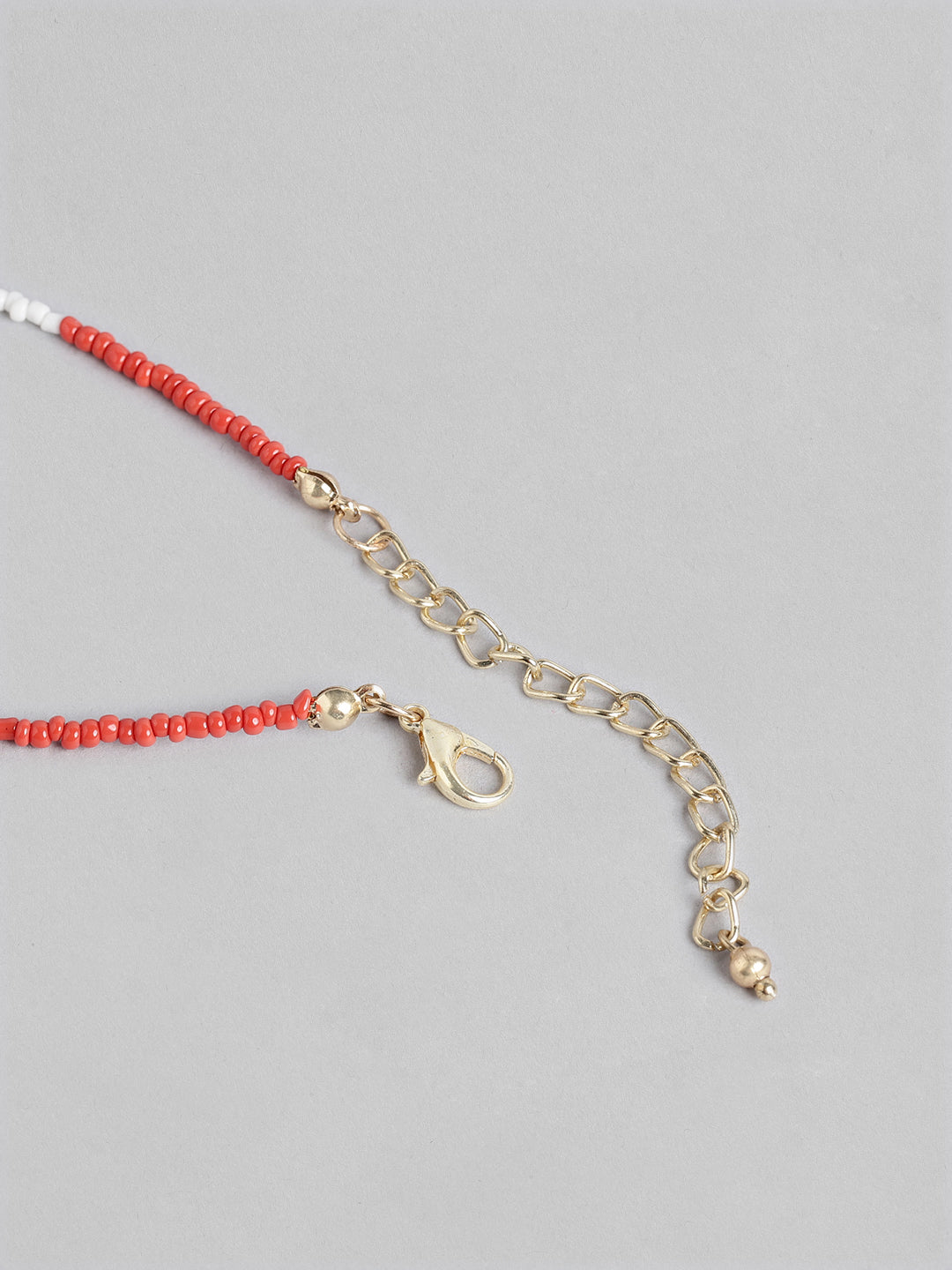Blueberry Kids white and red beaded santa pendant detailing necklace