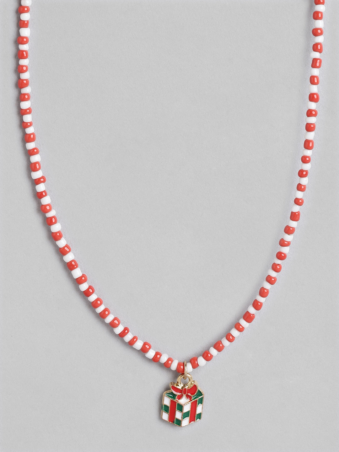 Blueberry Kids green and red beaded Gift pendant detailing necklace