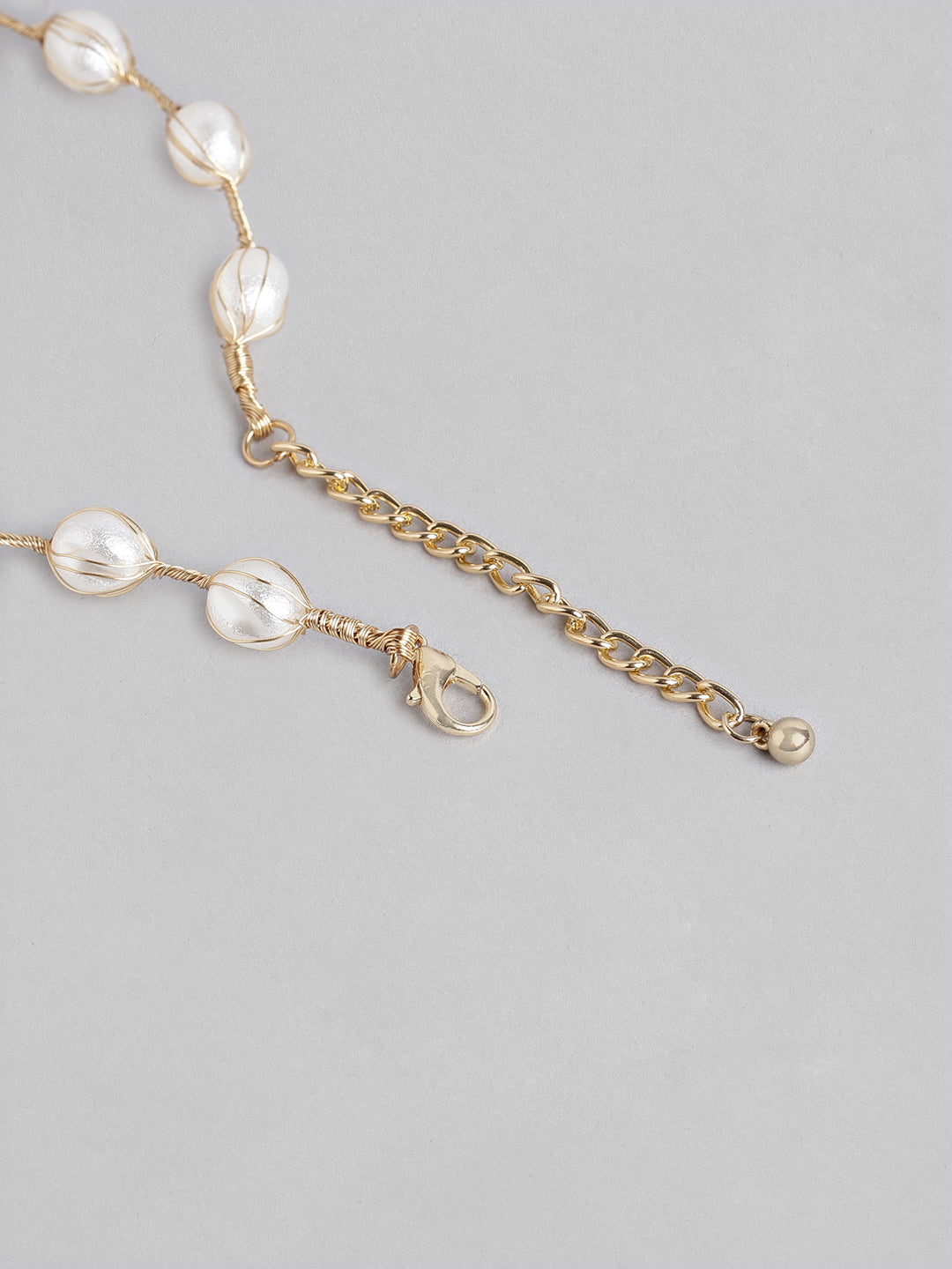 Blueberry gold plated pearl detailing necklace