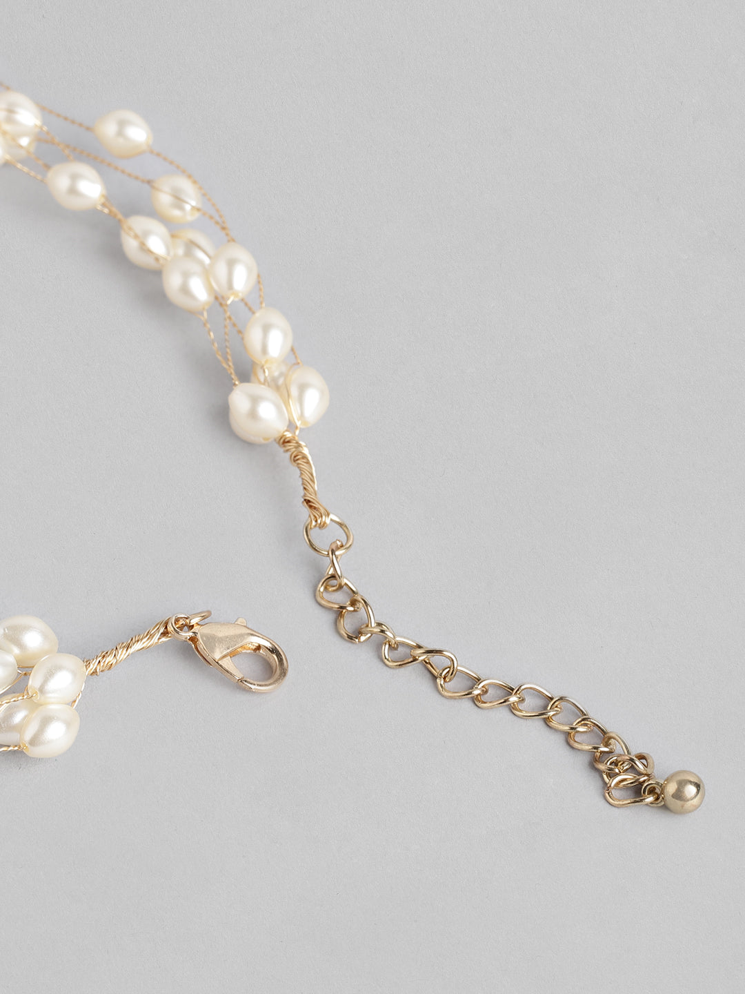 Blueberry gold plated pearl detailing necklace