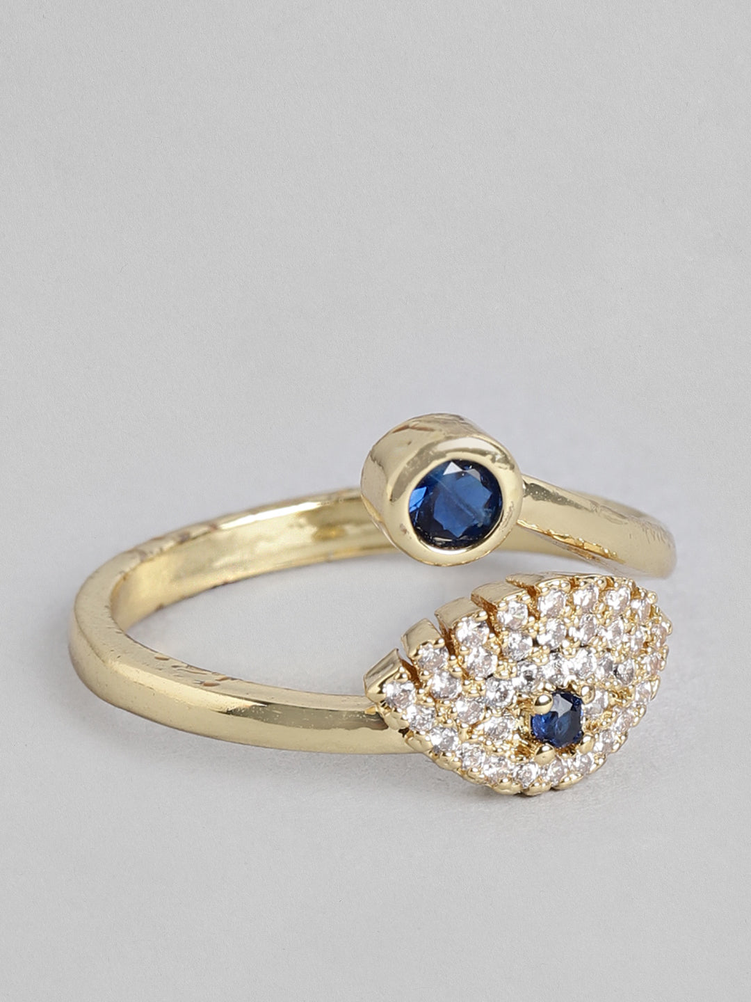 Blueberry Evil Eye gold plated ring