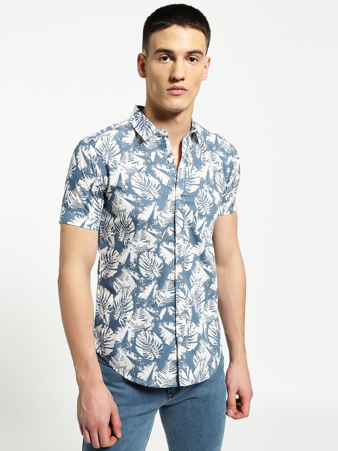 Lazy panda tropical leaf print shirt