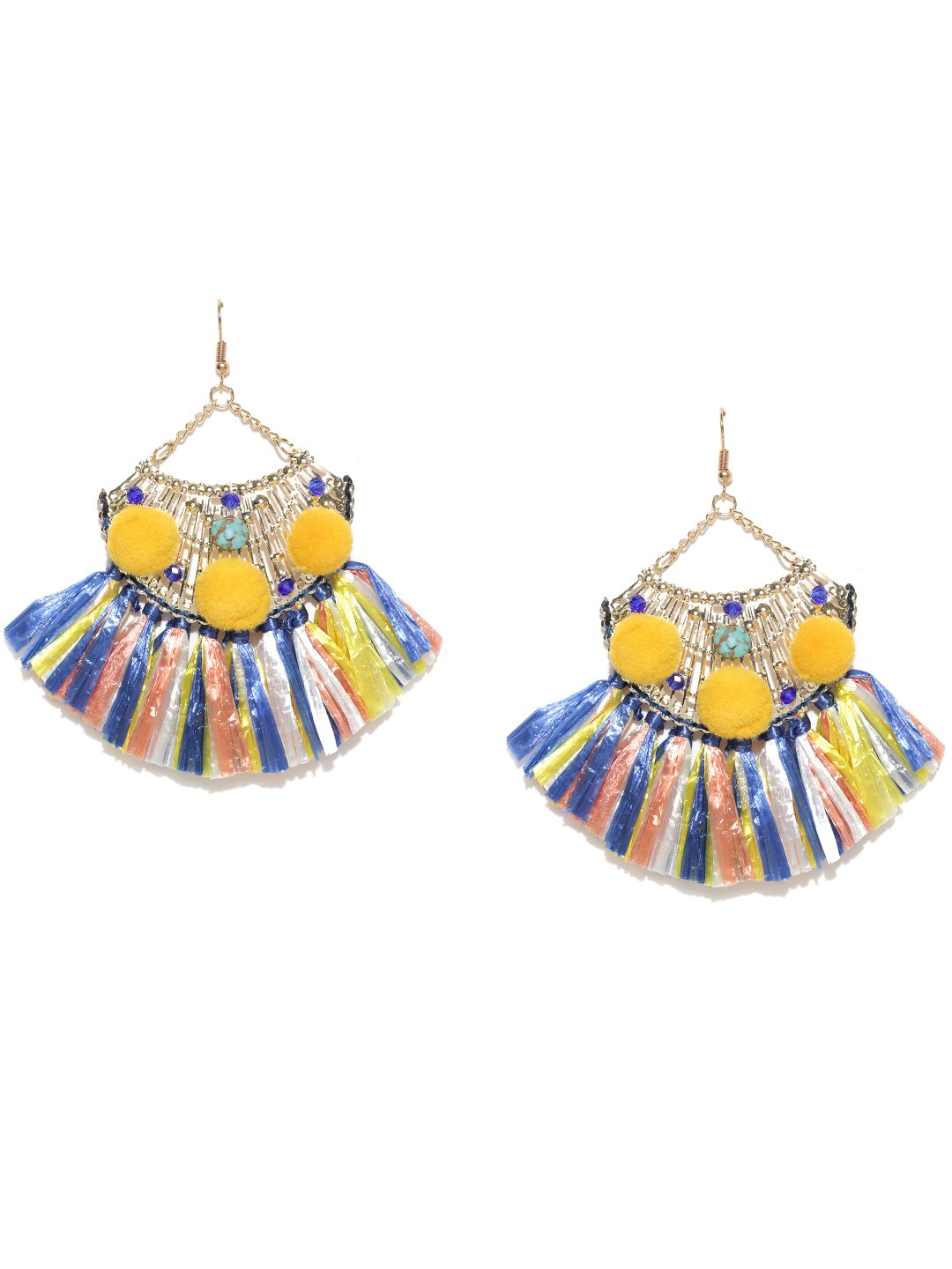 Gold toned statement drop earrings