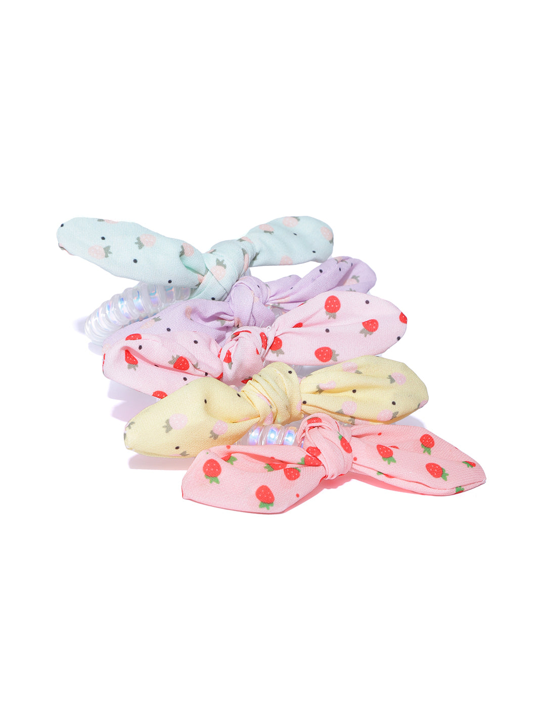 Blueberry KIDS set of 5 multi polka knot detailing scrunchies