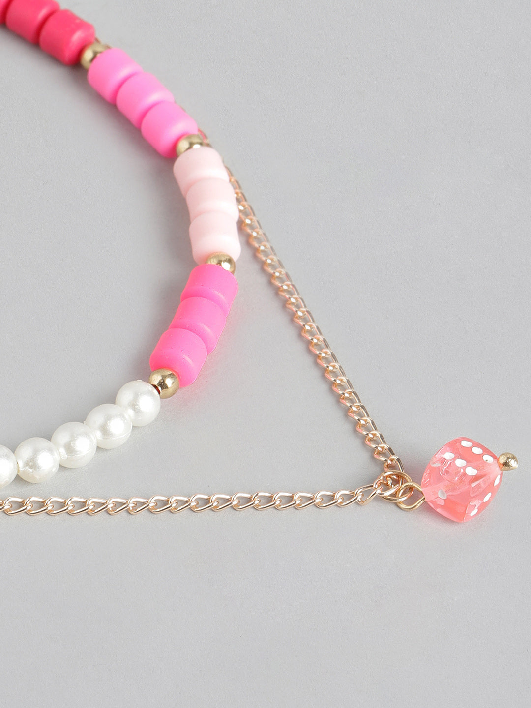 Blueberry KIDS Pink beads detailing gold plated Necklace