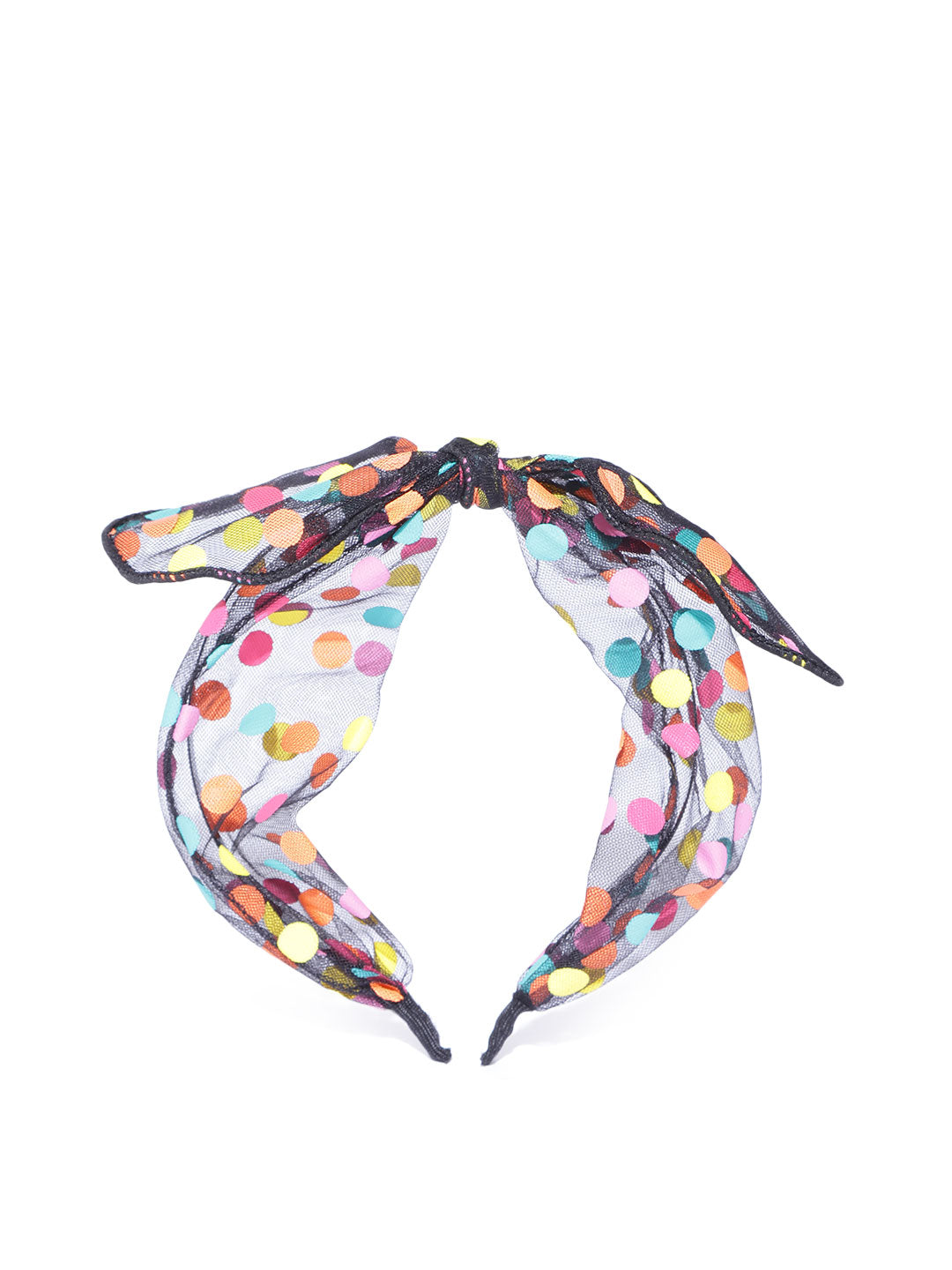 Blueberry KIDS combo multi polka dot black and peach hairband
