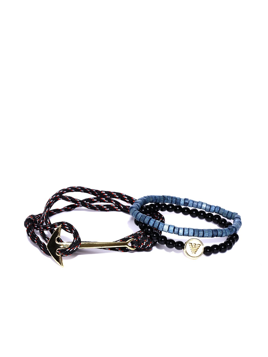 Lazy panda men set of 3 black and blue bracelets