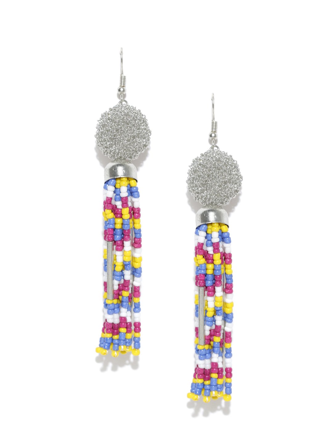 Multi colored beaded drop earrings