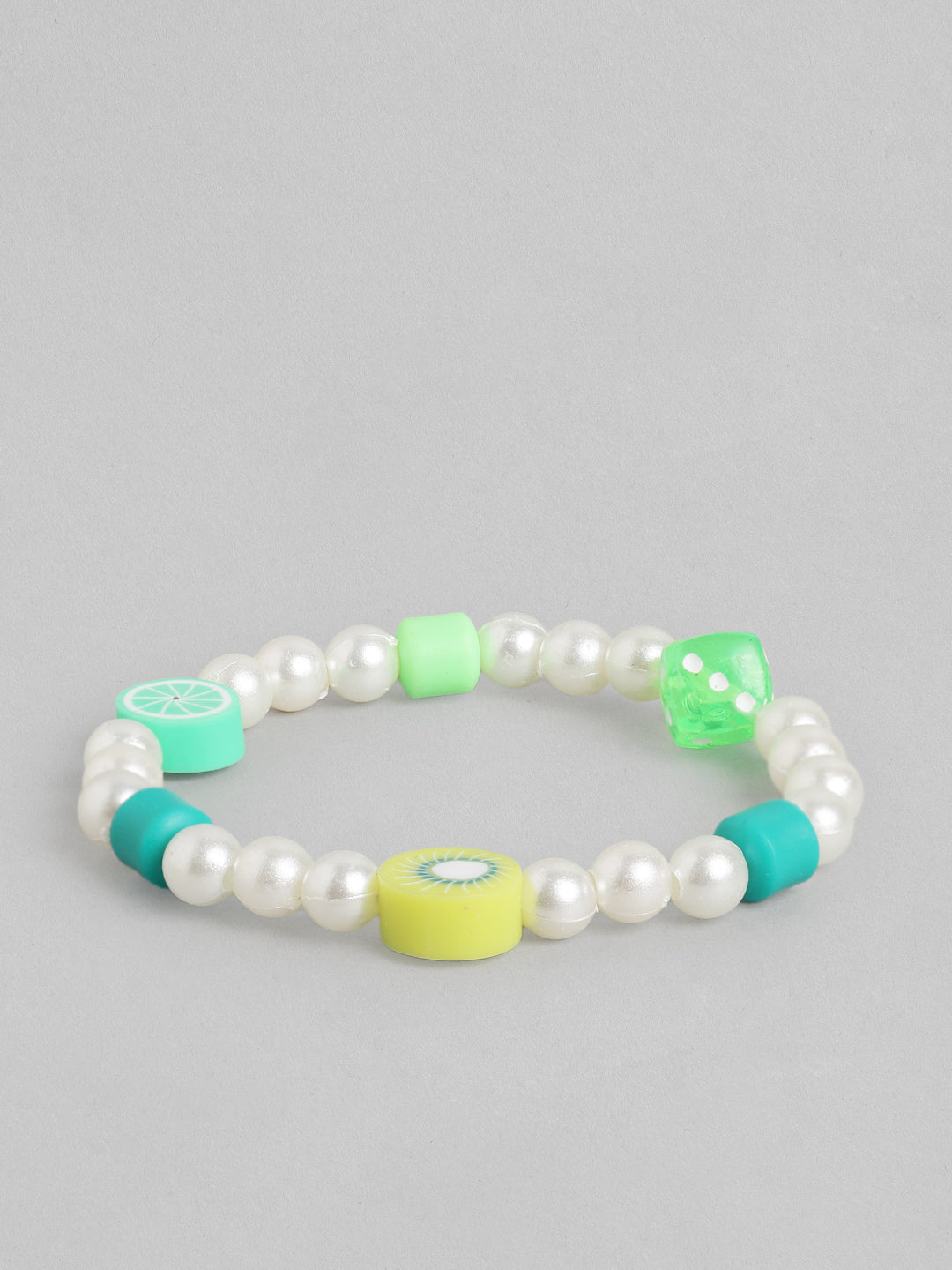 Blueberry KIDS green and pearl beaded necklace and bracelet combo