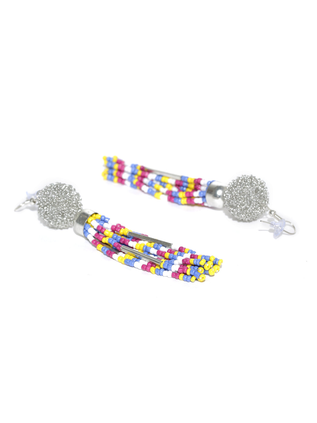Multi colored beaded drop earrings