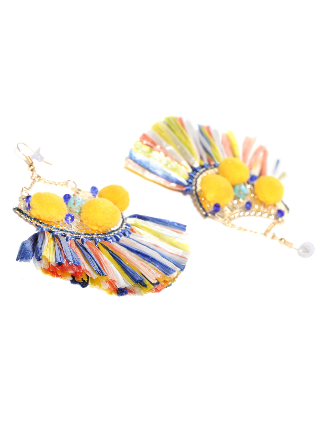 Gold toned statement drop earrings