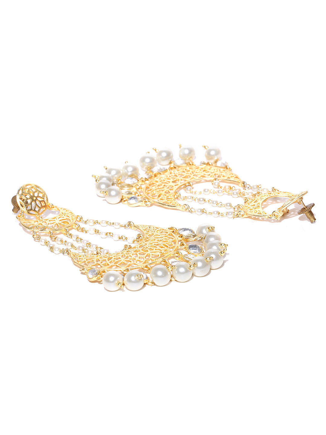 Blueberry gold plated handcrafted pearl drop earrings