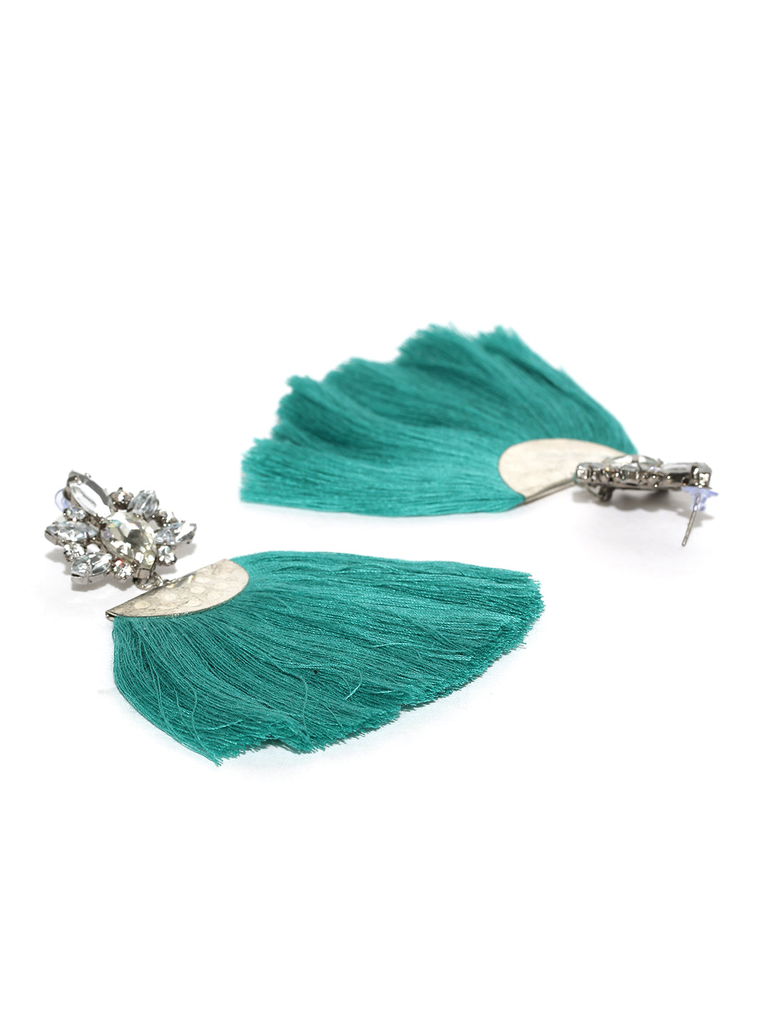 Blueberry green statement earrings