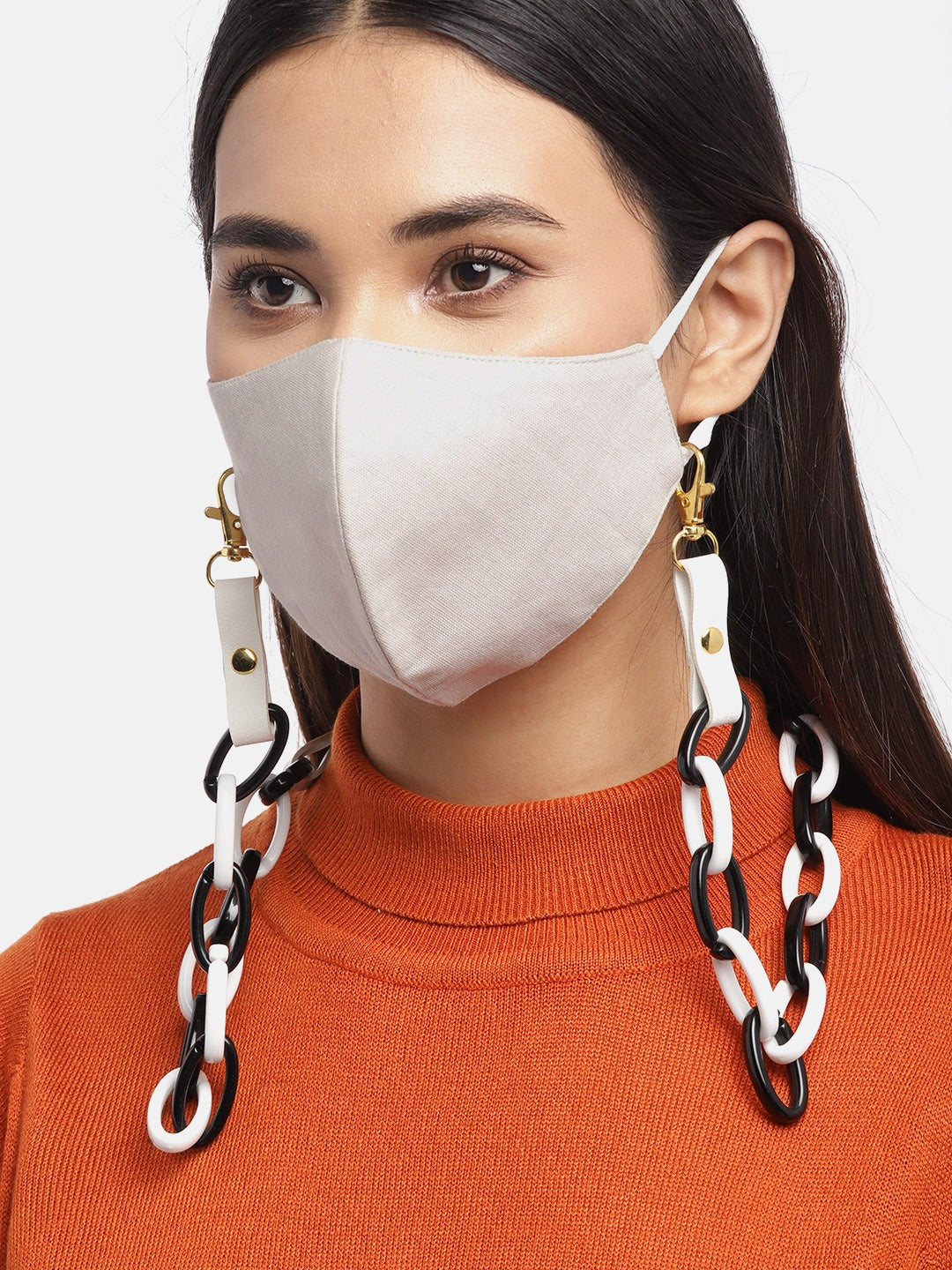 Blueberry Grey solid 2 ply cotton reusable chain mask