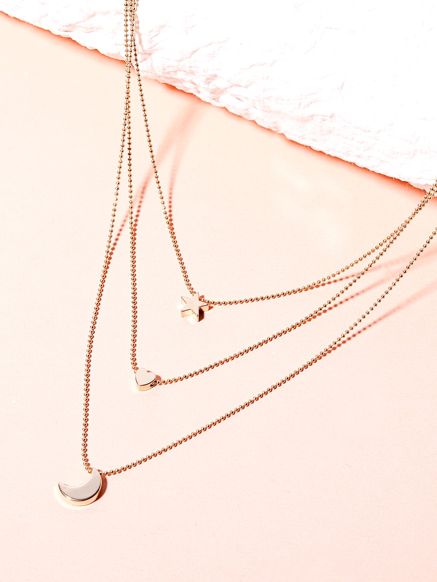 Blueberry gold plated charms detailing pendant layered necklace