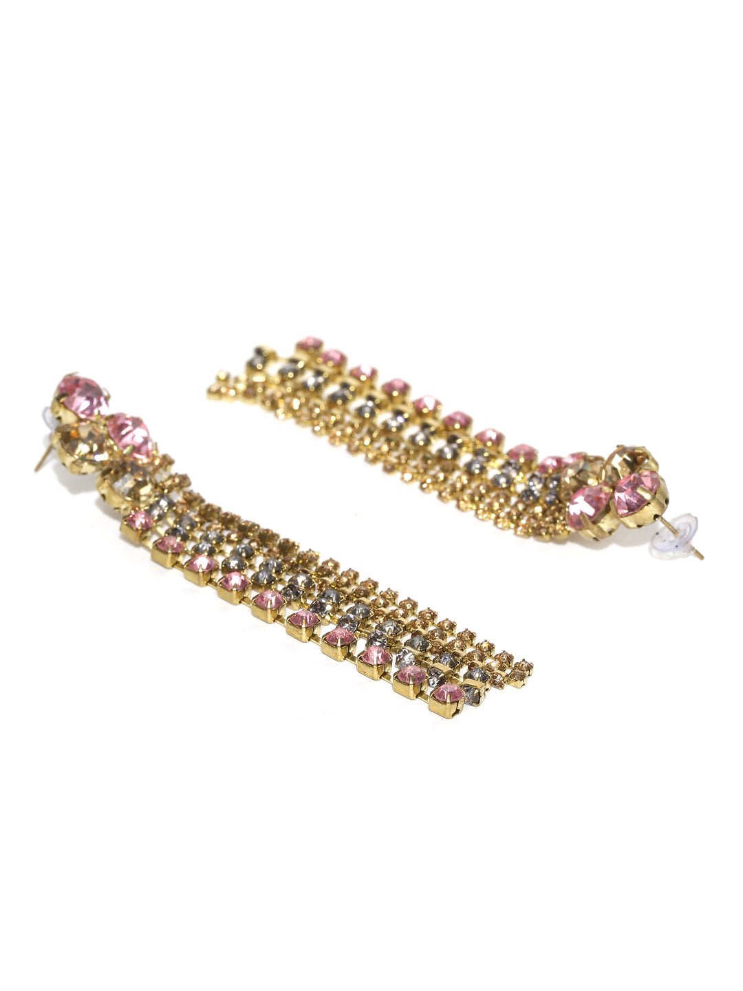 Set of 2 stone studded drop earrings