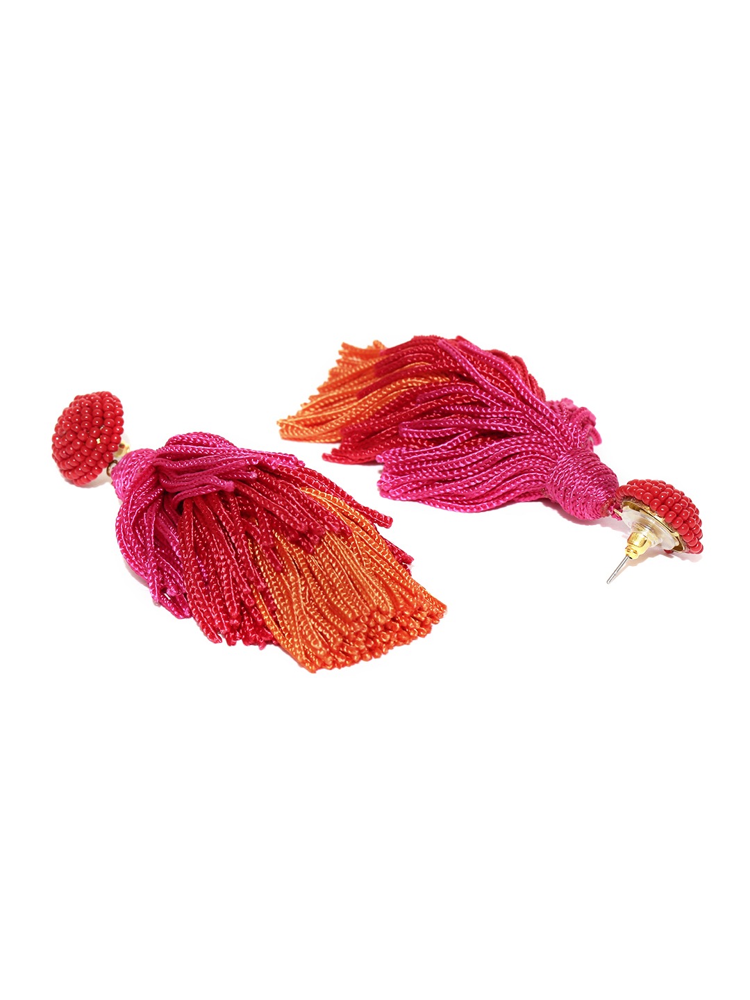 Blueberry layered tassel drop earrings