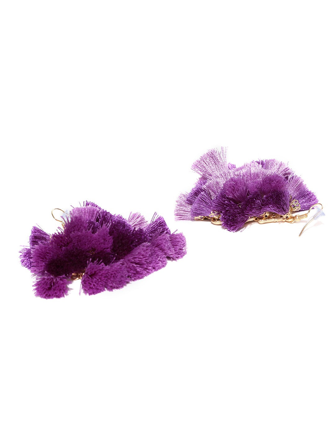 Blueberry Purple Tassel Drop Earrings