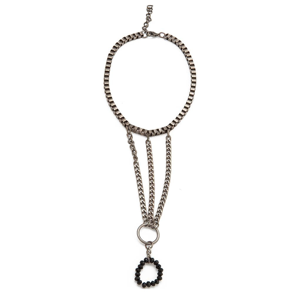 Blueberry gunmetal-toned anklets with toe rings-onesize-metallic