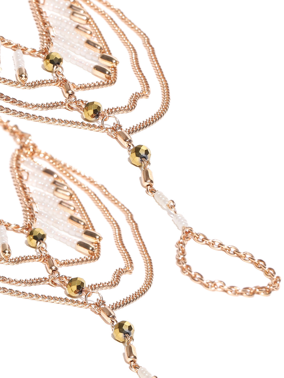 Set of 2 gold toned toe ring anklets