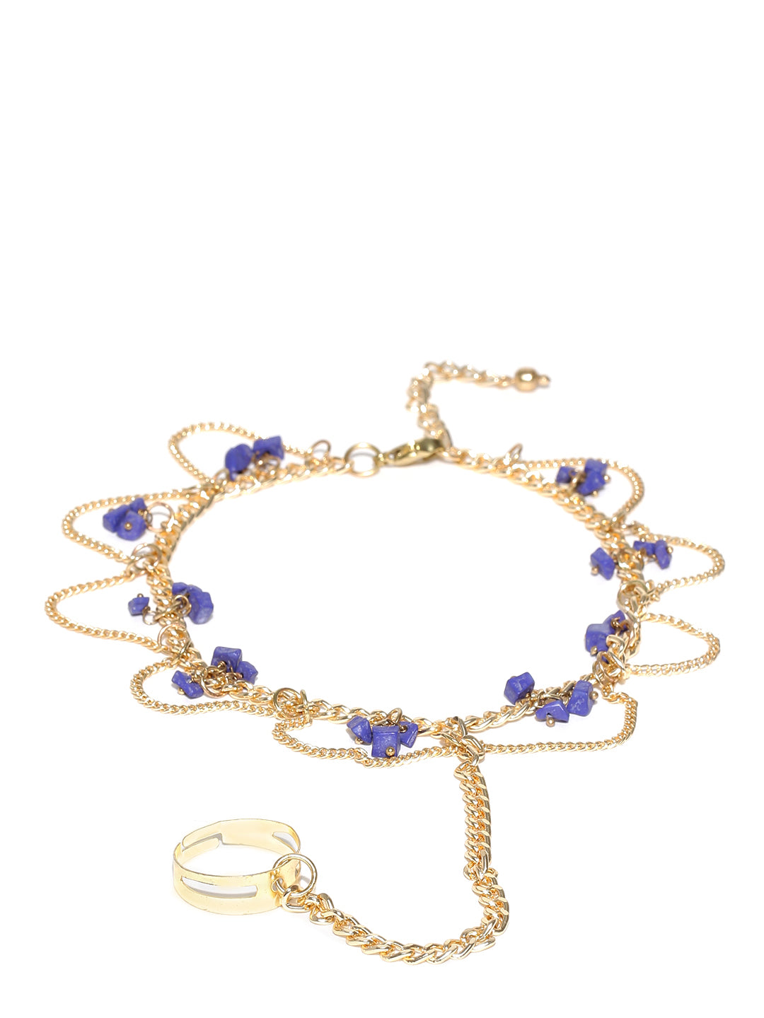 Set of 2 gold toned toe ring anklet