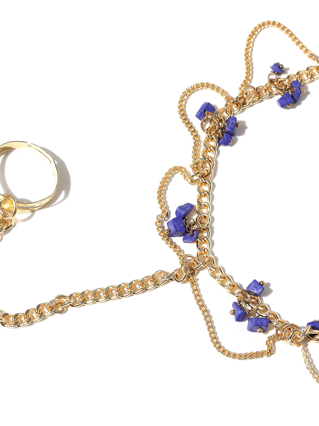 Set of 2 gold toned toe ring anklet