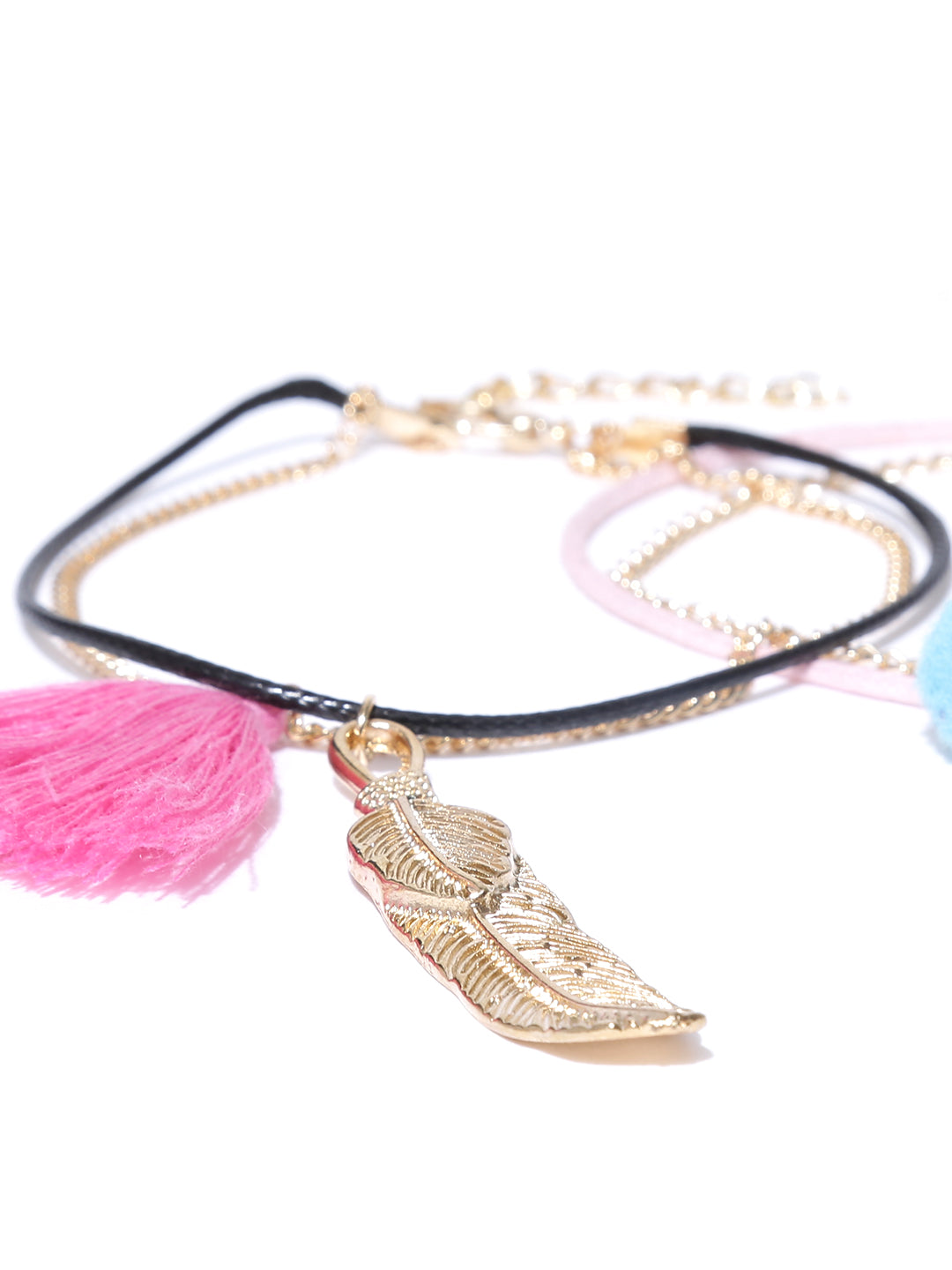 Set of 2 charm anklets